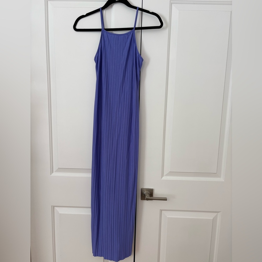 Purple Pleated Maxi Dress Spring /Summer Casual